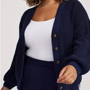 Chenille Soft Blue Cardigan Torrid Sweater 1x